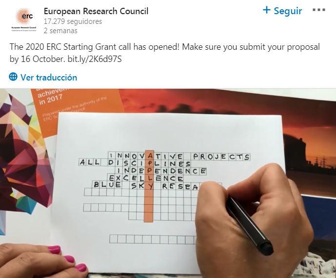 The 2020 ERC Starting Grant call has opened! EUCELAC